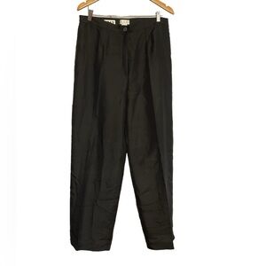 Silks by ISC Womens Size L‎  Lined Black Silk Pleated Front Dress Pants